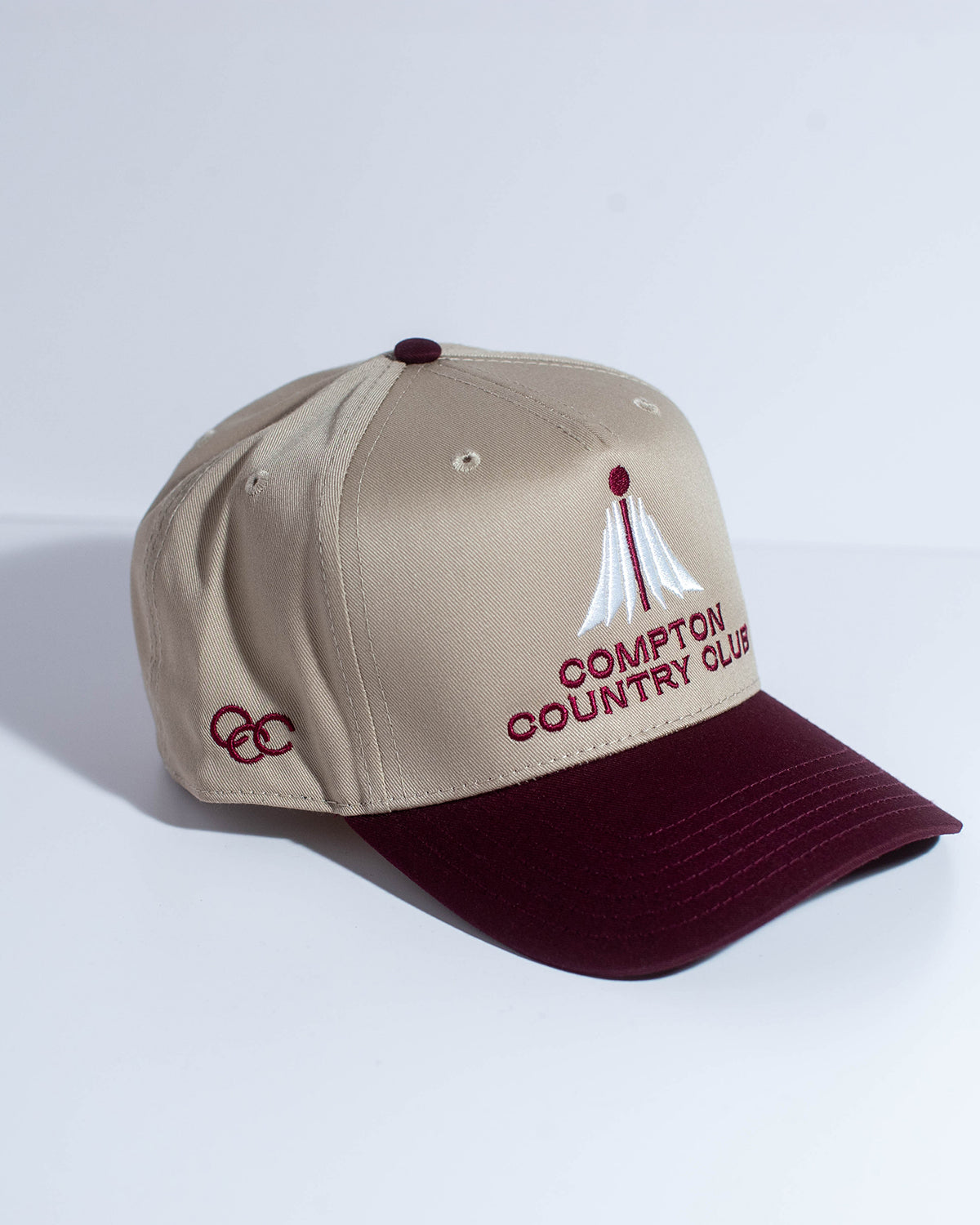 Compton Country Club: Tan & Burgundy Snapback