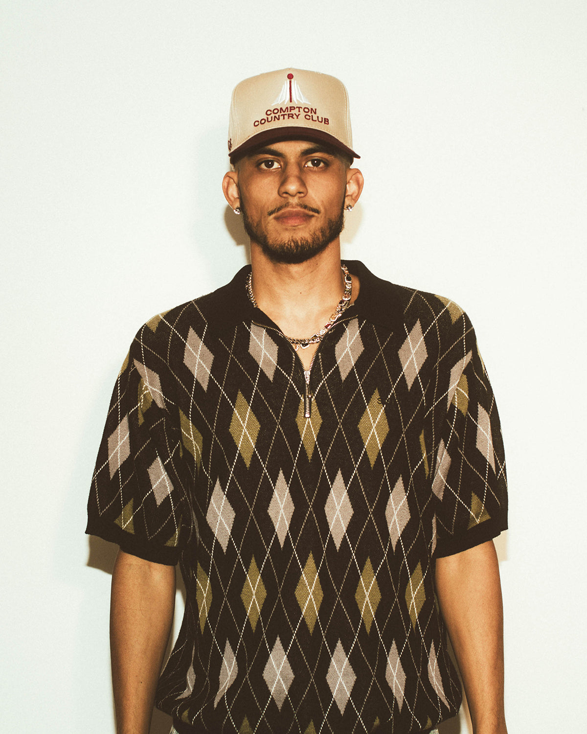 Compton Country Club: Tan & Burgundy Snapback